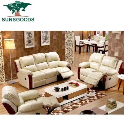 Juego de sofás de cuero con sillas reclinables de elevación eléctrica con marco de madera 2020