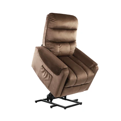 Sillón reclinable eléctrico de franela para ancianos, sofá reclinable basculante ajustable