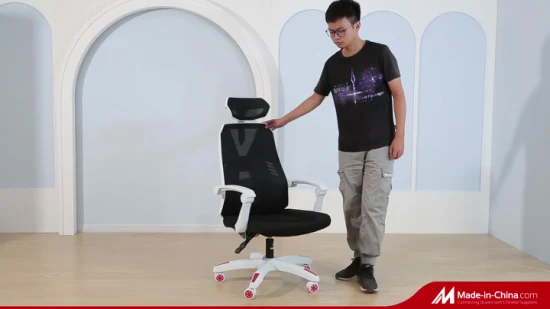 Diseño moderno, respaldo alto, muebles de oficina negros, Silla Gamer Game Gaming, silla de carreras con reposapiés